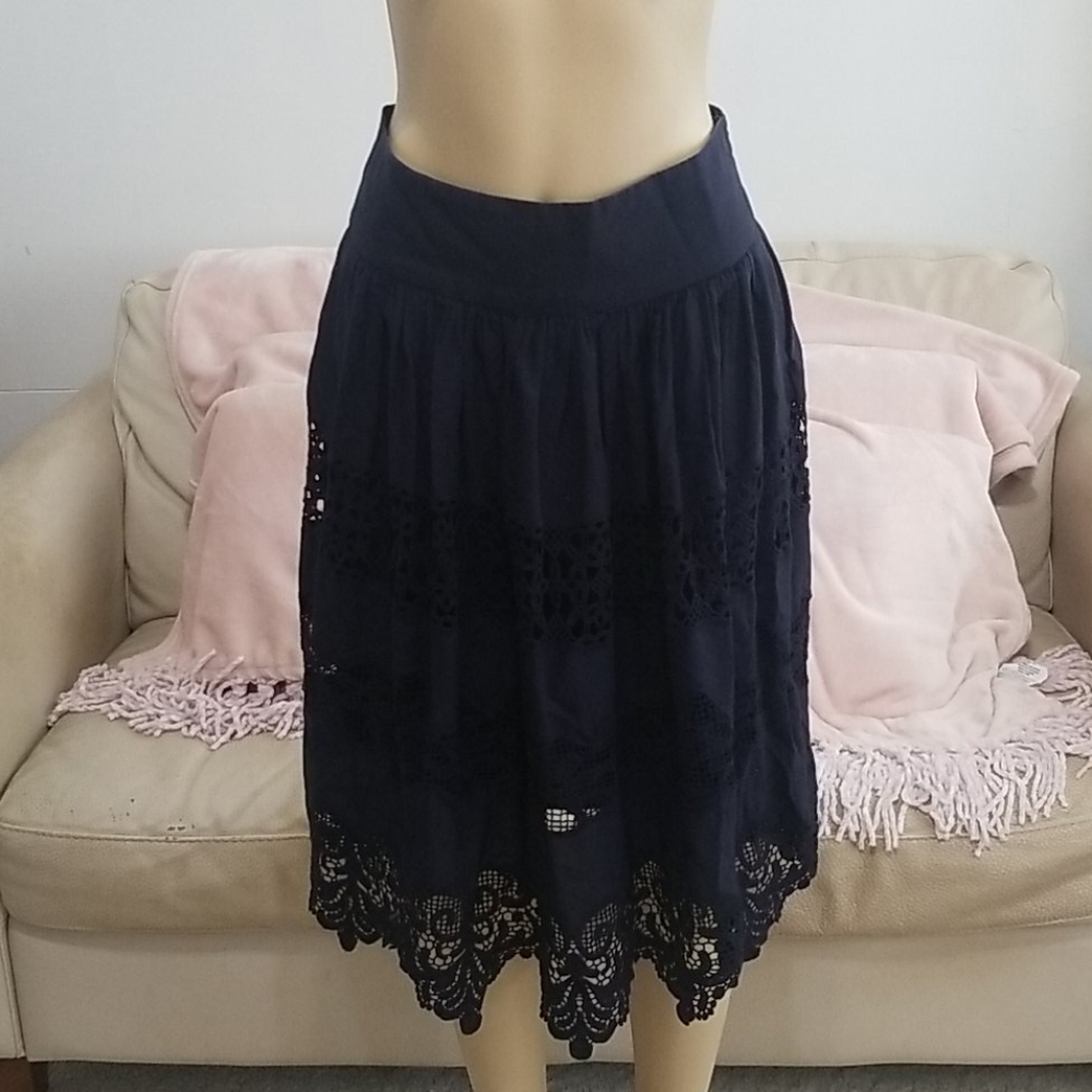Navy blue a line skirt